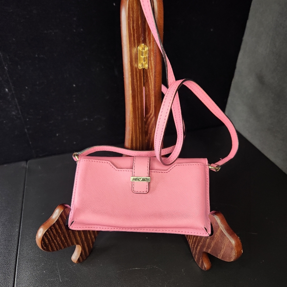 Kate Spade Saffiano NWOT vintage barbiecore pink wallet phonecase crossbody bag - Picture 5 of 7